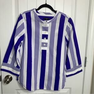J Crew striped poplin cotton shirt size small vacation cruise‎ beach